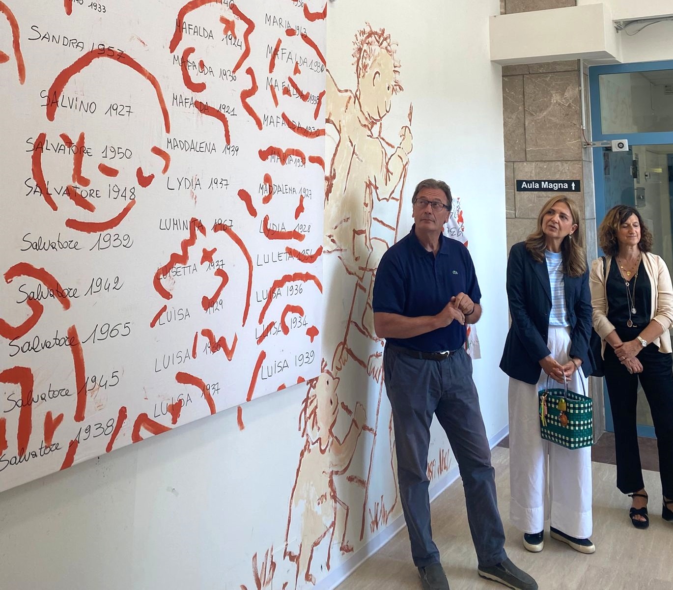 Immagine dell'inaugurazione dell'opera presso l'Ospedale Maggiore